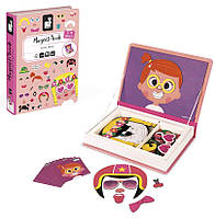 Магнітна книга Janod Смішні обличчя дівчат 55ел