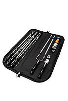 Набір шампурів Enot-1 Black у сумці з дерев’яними ручками для грилю та приготування м’яса на природі, фото 2