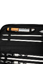 Набір шампурів Enot-1 Black у сумці з дерев’яними ручками для грилю та приготування м’яса на природі, фото 3