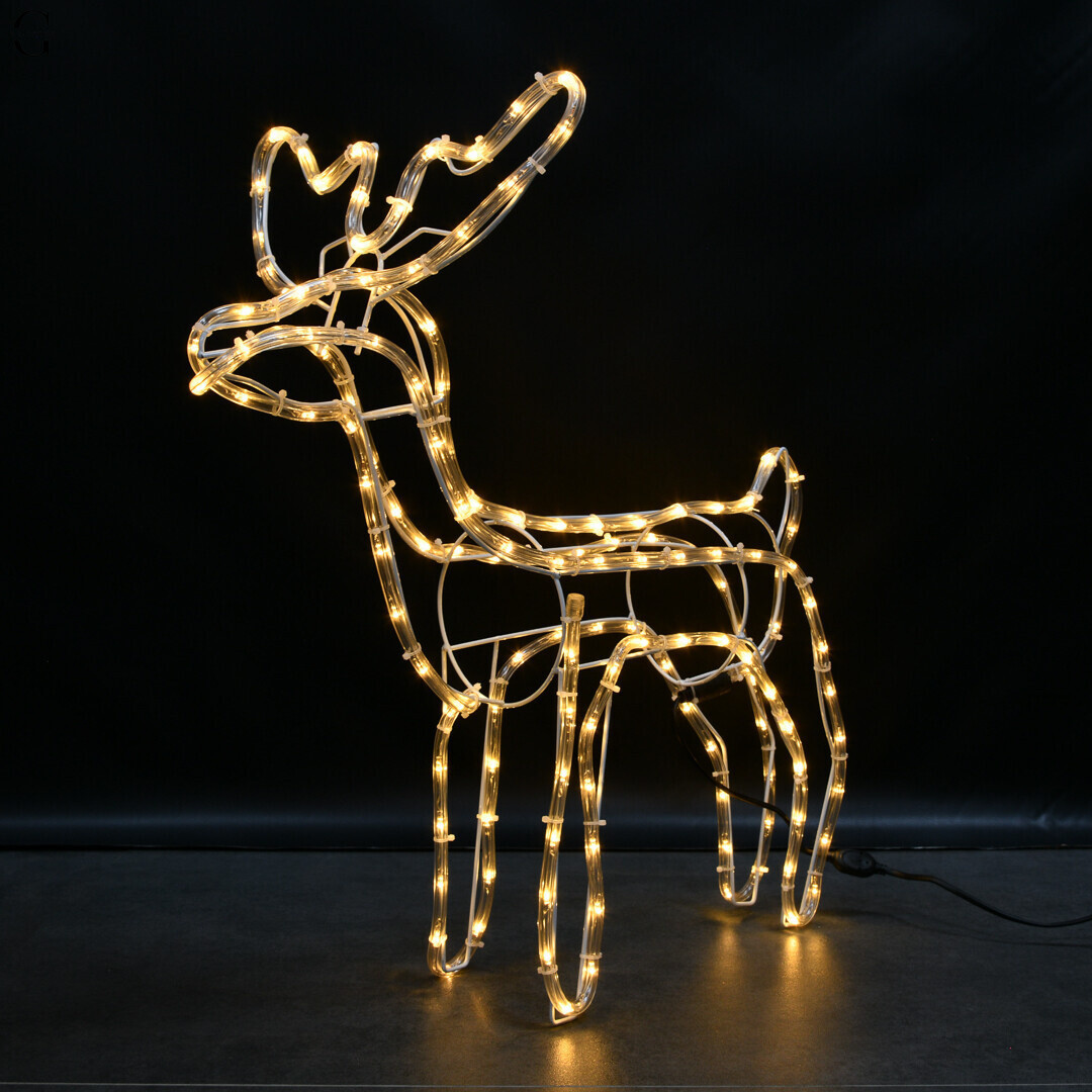 Різдвяна фігура Олень 60см, дюралайт LED, 150 LED, тепле біле свічення для інтер'єру та саду, фото 1