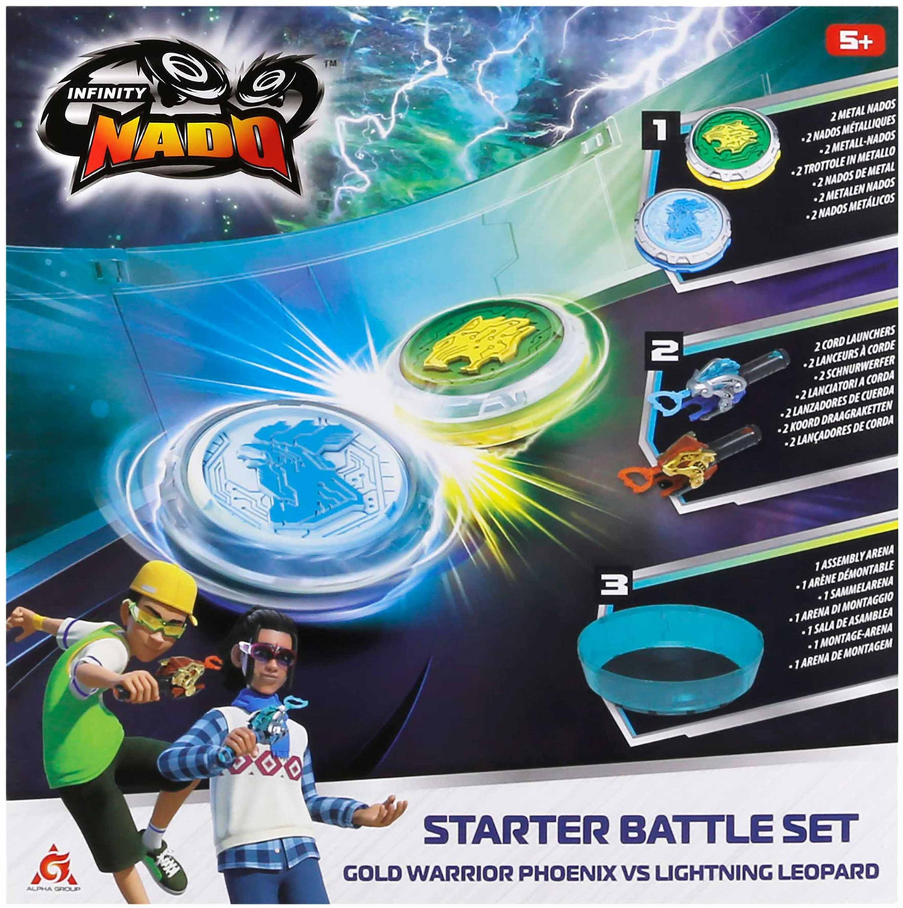 Набір Infinity Nado VI Starter Battle Set Золотий Воїн Фенікс проти Сліпучий Леопард (Gold Warrior Phoenix vs Lighting Leopard), фото 1