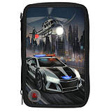 Потрійний пенал із наповненням Monster Cars зі світлодіодною поліцейською машинкою 13333, фото 3