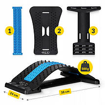 Тренажер для розтягування спини та хребта 4FIZJO 3 рівні Black/Blue (P-5905973400305), фото 5