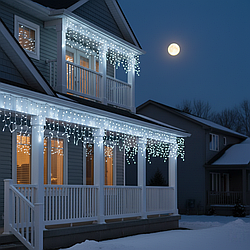 Вулична гірлянда Бахрома 12 м, 200 LED, біла, білий дріт