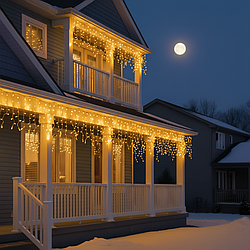 Вулична гірлянда Бахрома 12 м, 200 LED, жовта, білий дріт