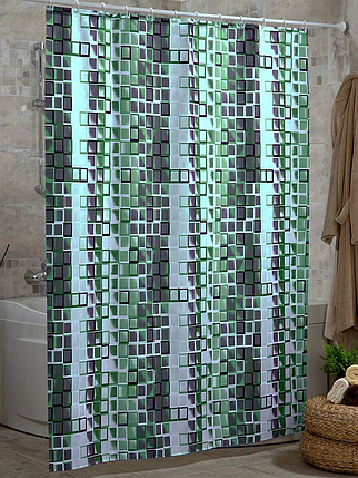 Шторка для ванної кімнати Miranda Kare green 180*200 cм, фото 1