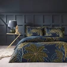 Комплект постільної білизни TAC saten Marielle lacivert двоспальний — євро