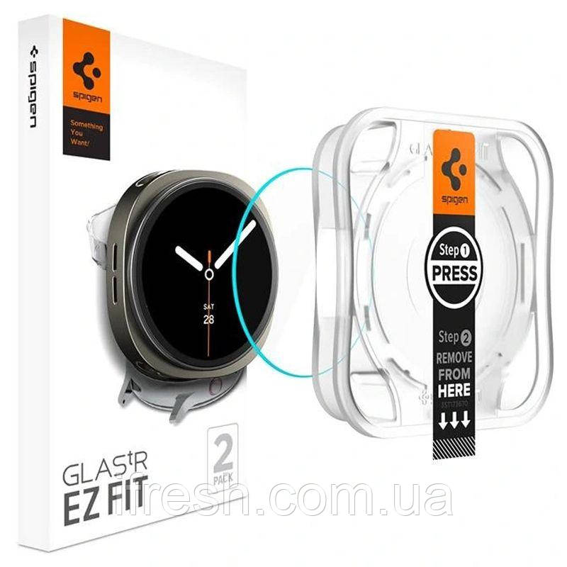 Захисне скло Spigen Samsung Galaxy Watch 8 (44mm) - EZ FiT GLAS.tR (2шт), Clear (AGL09876), фото 1