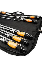 Набір шампурів Enot-1 Gradient у сумці з дерев’яними ручками для барбекю, грилю та відпочинку на природі, фото 3