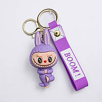 Дитячий брелок Beige Yoga 4×8 (см) для ключів, на сумку і рюкзак Фіолетовий HP-55-16V