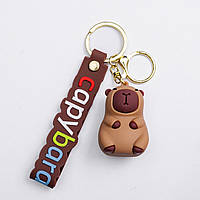 Дитячий силіконовий брелок Капібара 3×5 (см) для ключів, на сумку і рюкзак (рандом) HP-55-22BR