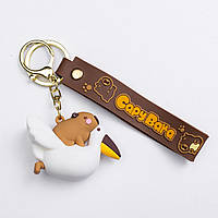 Дитячий брелок Капібара на пелікані 5×3×4 (см) для ключів, на сумку і рюкзак HP-55-24DUCK