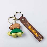 Дитячий брелок Капібара на черепасі 5×3×4 (см) для ключів, на сумку і рюкзак HP-55-24TURT