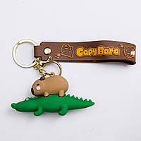 Дитячий брелок Капібара на крокодилі 5×3×4 (см) для ключів, на сумку і рюкзак HP-55-24CROC