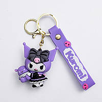 Дитячий брелок Kuromi 4,5×6 (см) для ключів, на сумку і рюкзак Фіолетовий HP-55-25V