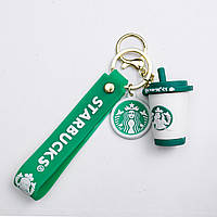 Дитячий брелок Старбакс 3,5×4,5 (см) для ключів, на сумку і рюкзак Білий HP-55-26SW