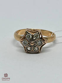 Золота Каблучка зі вставкою цирконій