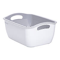 Кошик-друшлак 2 в 1 для миття овочів, фруктів і зелені 29,5×21×11 (см) Білий HP-45-6W