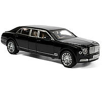 Машинка матал Bentley Mulsanne чорна Бентлі Мульсан лімузин 1:24 звук світло 20*5,5*5см (RS-52405), фото 3