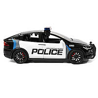 Машинка матал Tesla Model X поліція Тесла електромобіль зарядка 1:24 звук світло 18,5*6,5*6,5см (RS-21433), фото 2