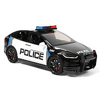 Машинка матал Tesla Model X поліція Тесла електромобіль зарядка 1:24 звук світло 18,5*6,5*6,5см (RS-21433), фото 3