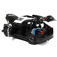 Машинка матал Tesla Model X поліція Тесла електромобіль зарядка 1:24 звук світло 18,5*6,5*6,5см (RS-21433), фото 4