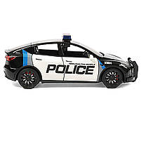 Машинка матал Tesla Model Y поліція Тесла електромобіль зарядка 1:24 звук світло 18*7*6,5см (RS-08021), фото 3