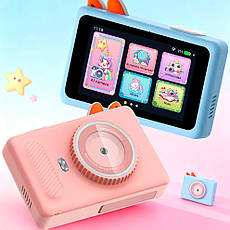 Камера Дитяча з сенсорним екраном 4" захистом очей і AI-навчанням Рожева, фото 4