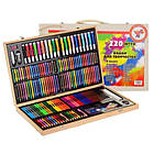 Набір художній для малювання 220 предметів, дерев’яний кейс, фото 2