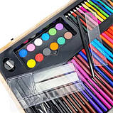 Набір художній для малювання 220 предметів, дерев’яний кейс, фото 4