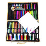 Набір художній для малювання 220 предметів, дерев’яний кейс, фото 5