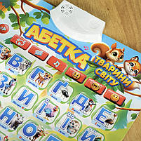 Плакат Абетка Тварини світу WToys укр мова вірші факти загадки вікторина цифри кольори (53617), фото 3