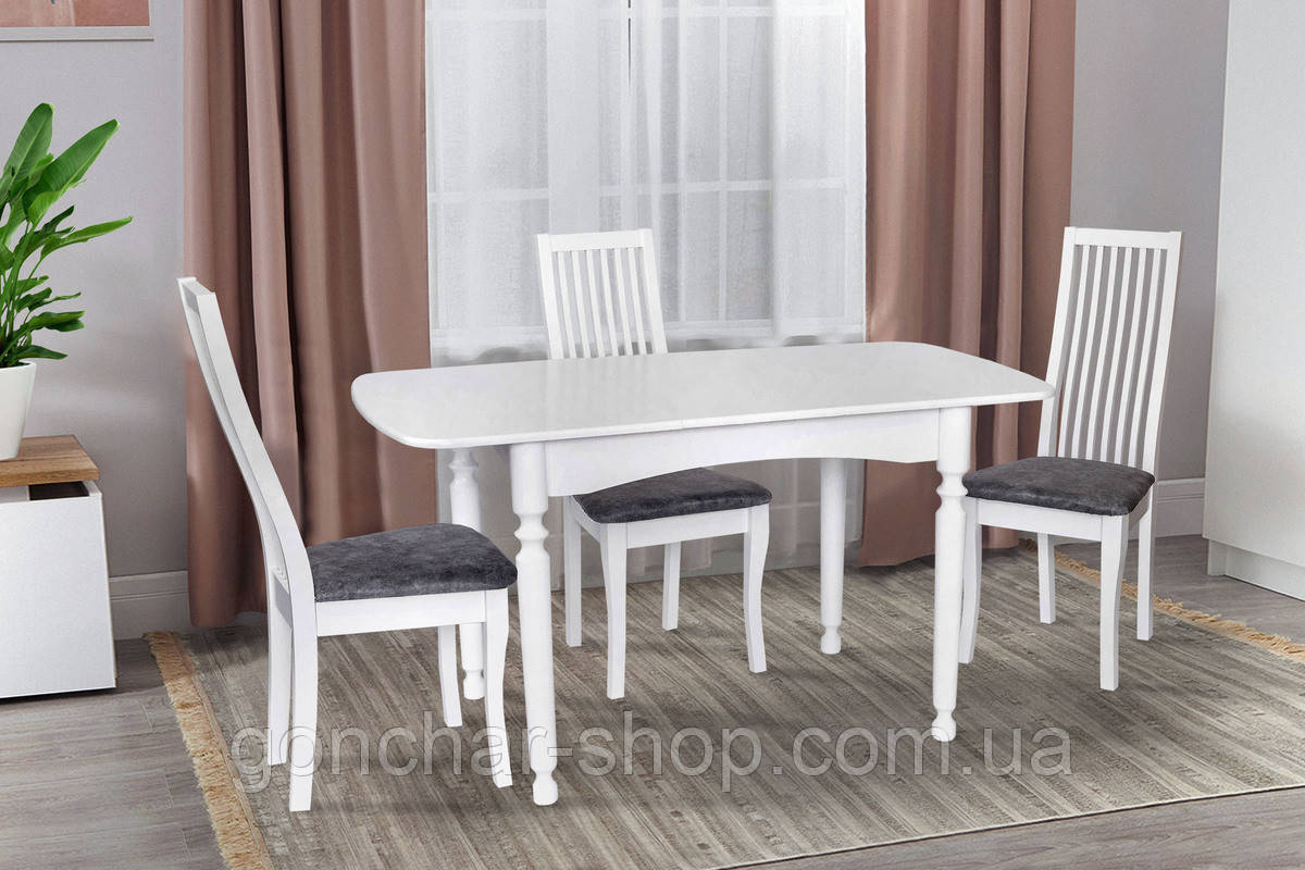 Стіл обідній Поло (1080+320)*730, білий, фото 1