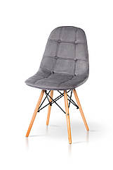 Стілець ДЖАСТІН, велюр сірий