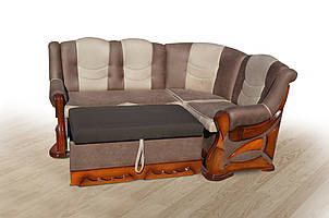 М"який куток розкл.Візит 175*130(Brown+Beig) горіх