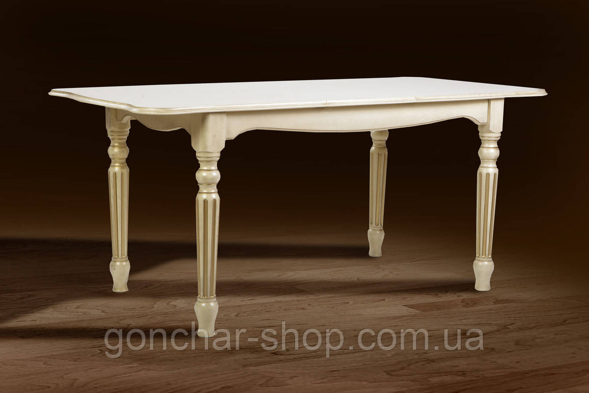 Стіл обідній Венеція (140+40)/85, слонова кістка, фото 1