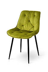 Стілець Прадо чорний/ велюр олива