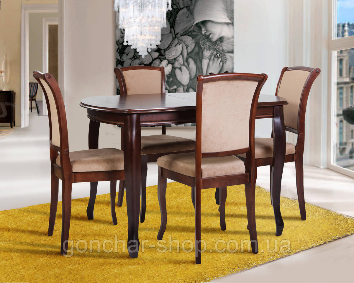 Стіл обідній Турін (110+30)/70, темн. горіх, фото 1