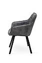 Крісло Тандем, чорний/ велюр темно-сірий, фото 3