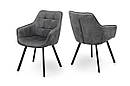 Крісло Тандем, чорний/ велюр темно-сірий, фото 4