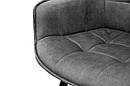 Крісло Тандем, чорний/ велюр темно-сірий, фото 8
