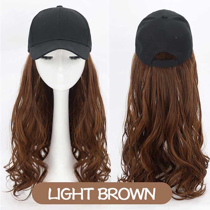 Перука кепка з хвилястим волоссям 60 см Шатенка