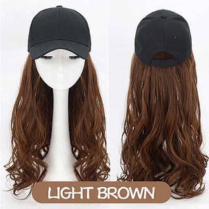 Перука кепка з хвилястим волоссям 60 см Шатенка, фото 1