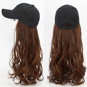 Перука кепка з хвилястим волоссям 60 см Шатенка, фото 3