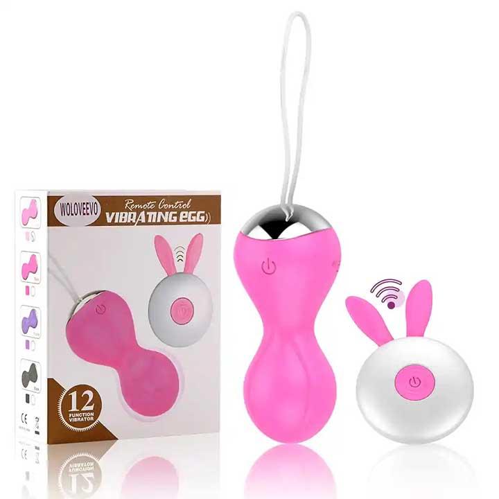 Вагінальні кульки Кегеля з вібрацією 12 режимів Рожевий