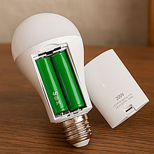 Аварійна акумуляторна LED лампочка NEI HL-E05 2 АКБ 18650 E27 (AMN)