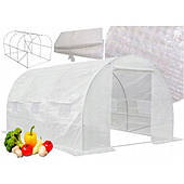 Теплица садовая арочная 6 м² (3х2х2 м) с армированной UV пленкой BASS POLSKA — прозрачная, прочная, ветроустойчивая