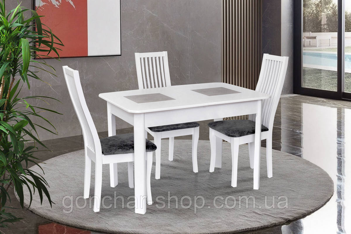Стіл обідній Бостон (1150+390)*740, білий, фото 1