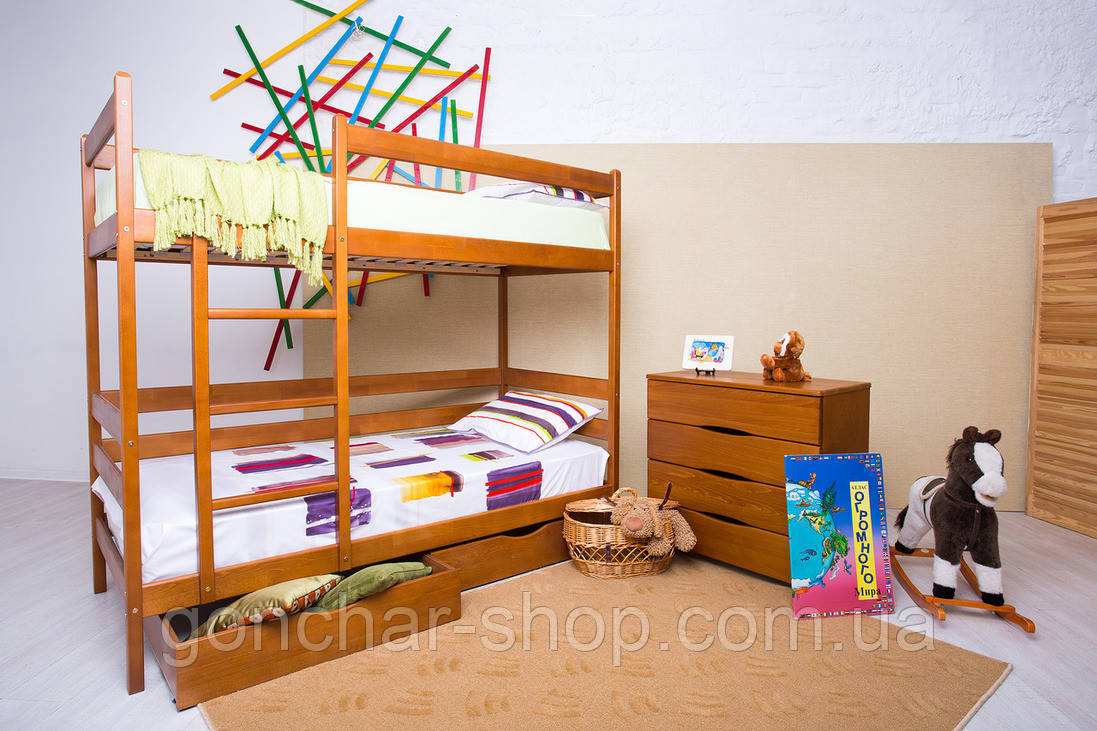 Ліжко двухярусне Дісней 800*1900, темн. горіх, фото 1