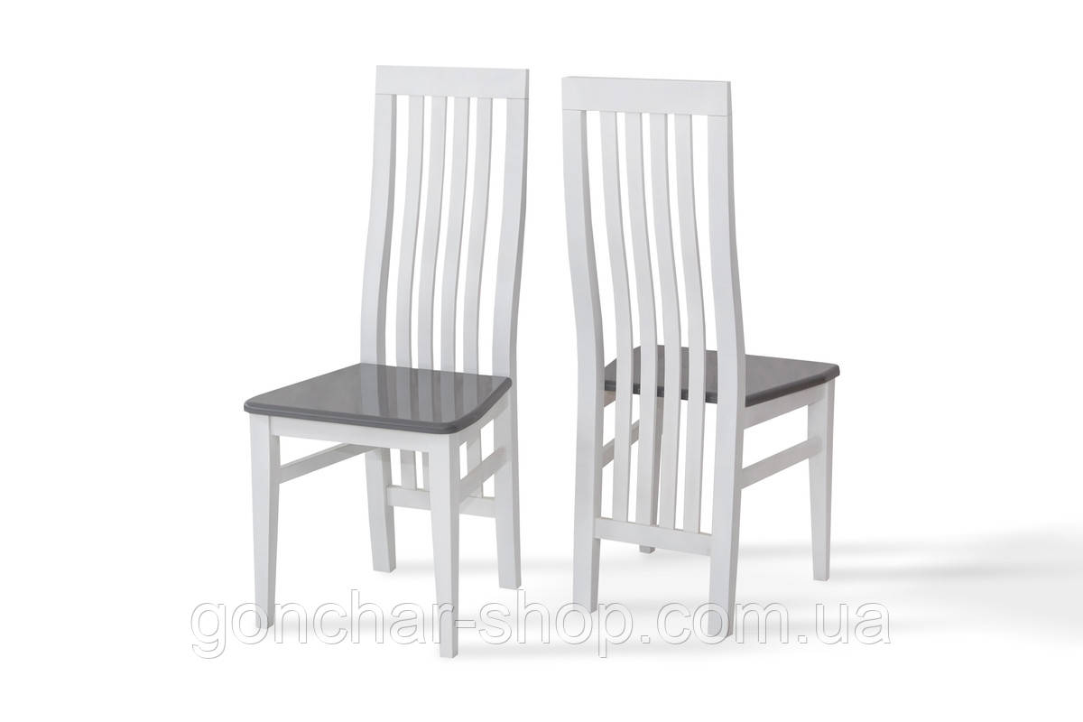 Стілець Моніка ТВЕРДИЙ, білий/сірий---, фото 1